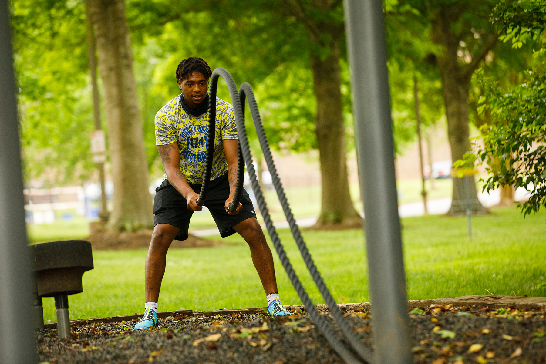 Student doing Cardio Ropes