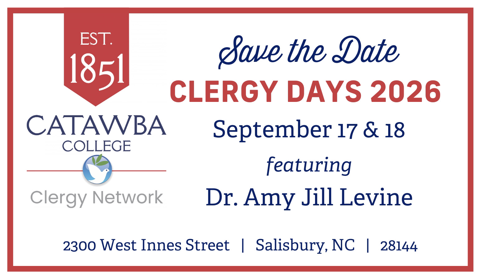 Save the Date: Clergy Days 2026
