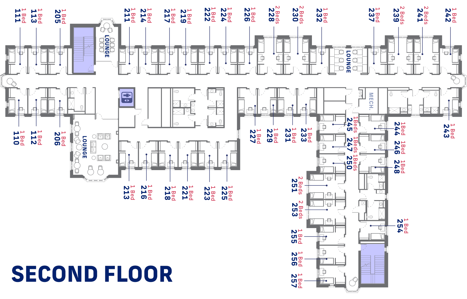 New Residence Hall - 2nd Floor
