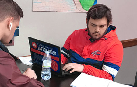 Student working on computer