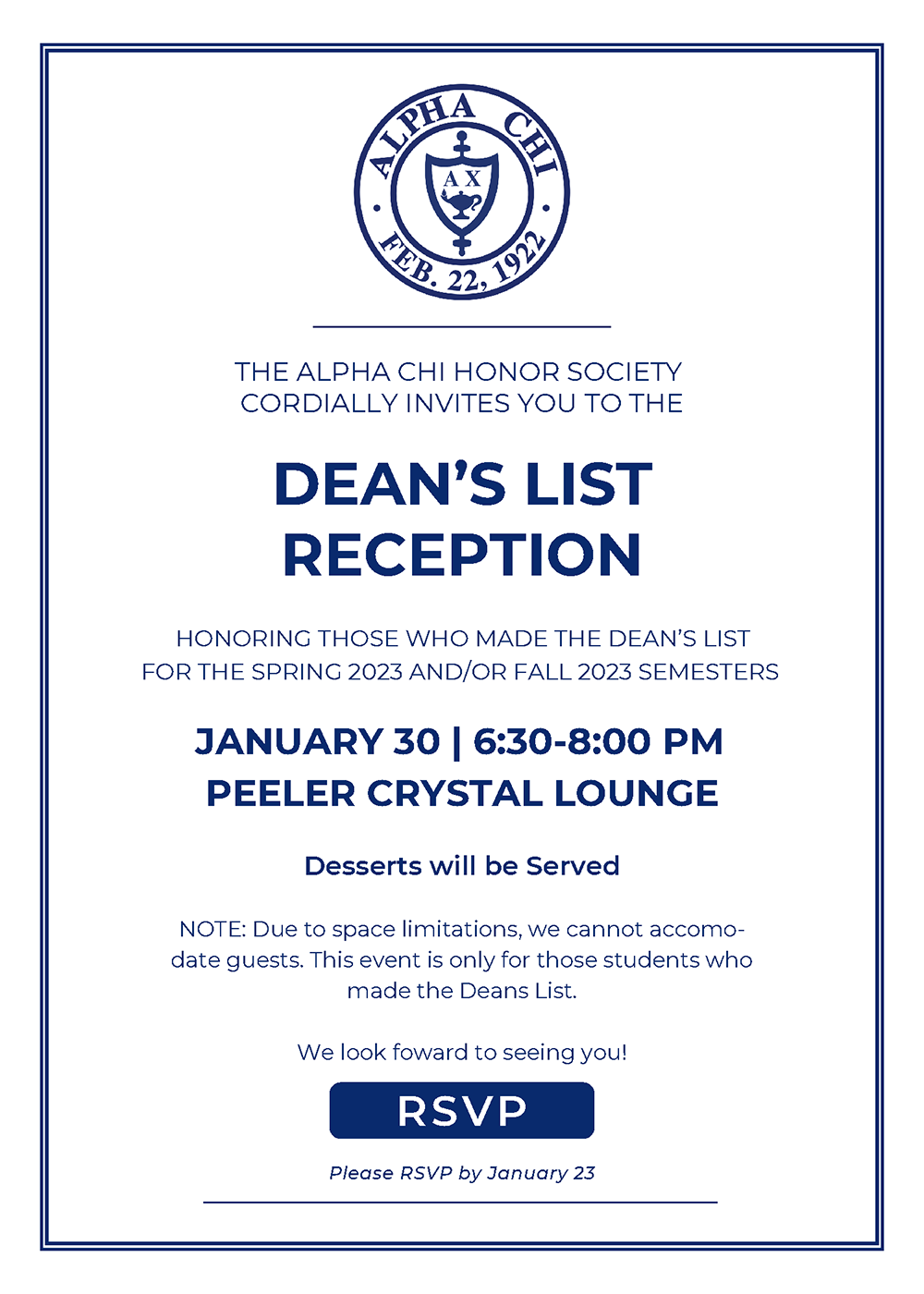 Dean's List Reception 2024