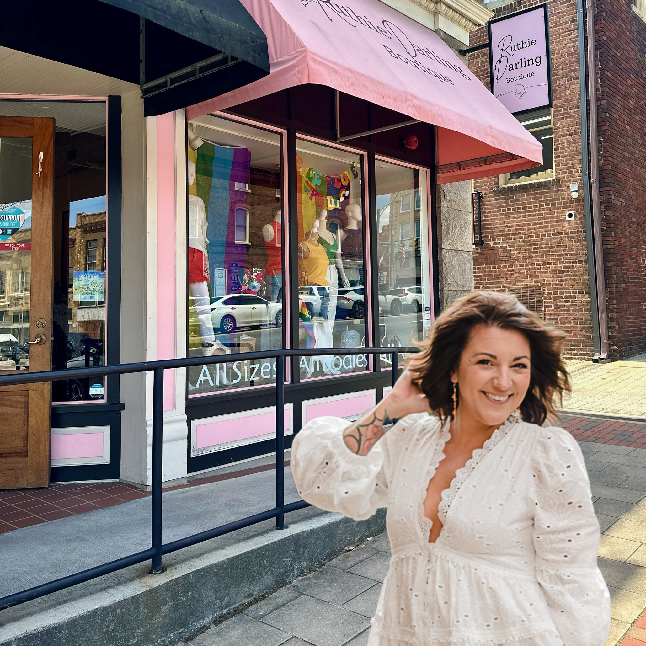 Michelle Gannon ’07 in front of her store in downtown Salisbury