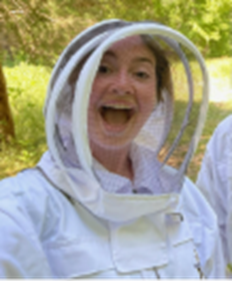 Hannah Addair in Beekeeping suit