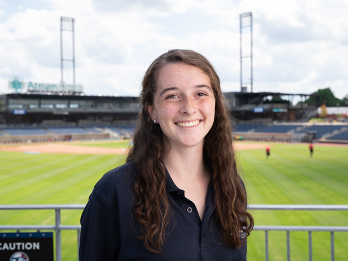 Catawba College Sport Management Student at Baseball Field