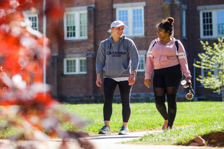 Students walking outside