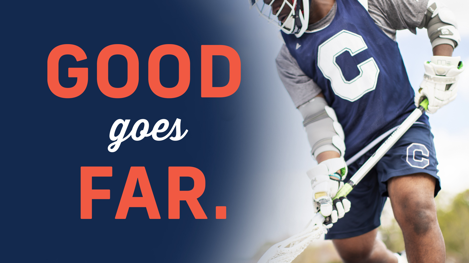 Student Playing Lacrosse -  Good Goes Far at Catawba College -