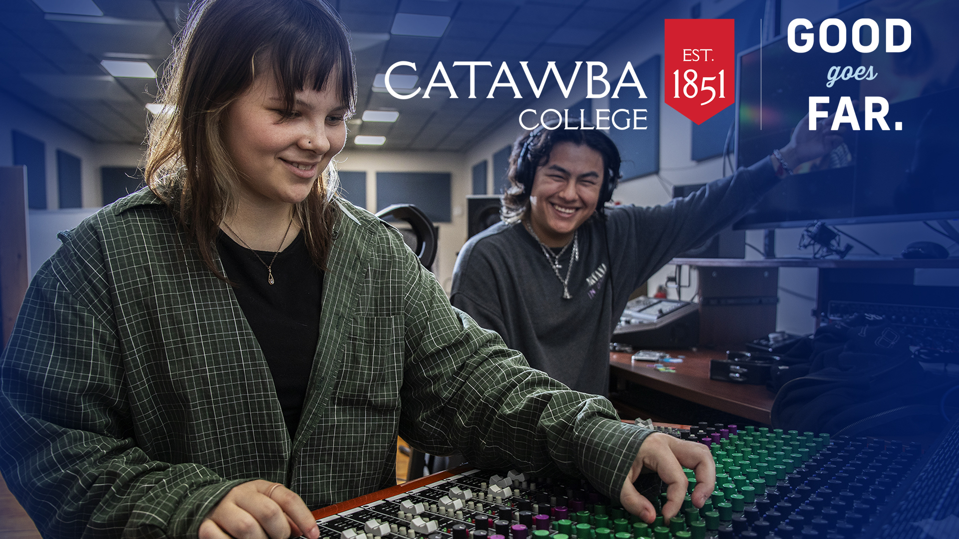 Students in Music Studio - Good Goes Far at Catawba College -