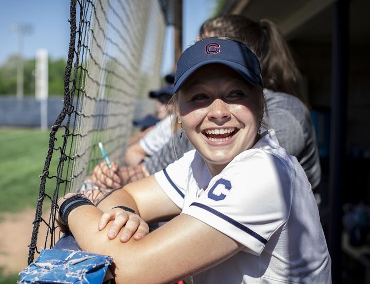 Catawba College student outside a playing field